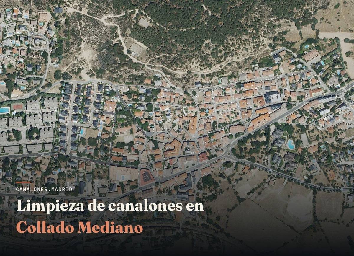 Servicio de limpieza de canalones en Collado Mediano, Comunidad de Madrid — canalones.madrid, en la zona de sierra alta de la Comunidad de Madrid.