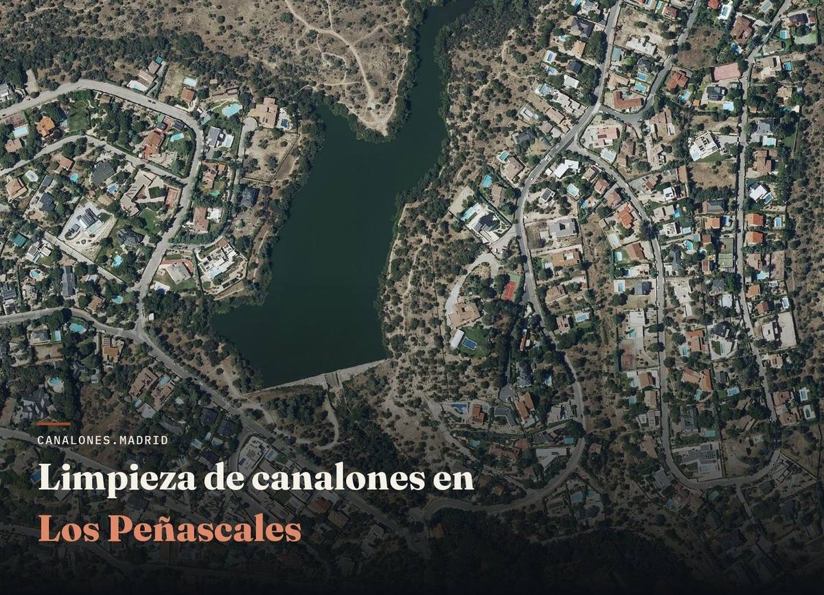 Los Peñascales (Madrid): canalones.madrid ofrece limpieza profesional de canalones para evitar atascos y goteras, en el oeste de la Comunidad de Madrid.