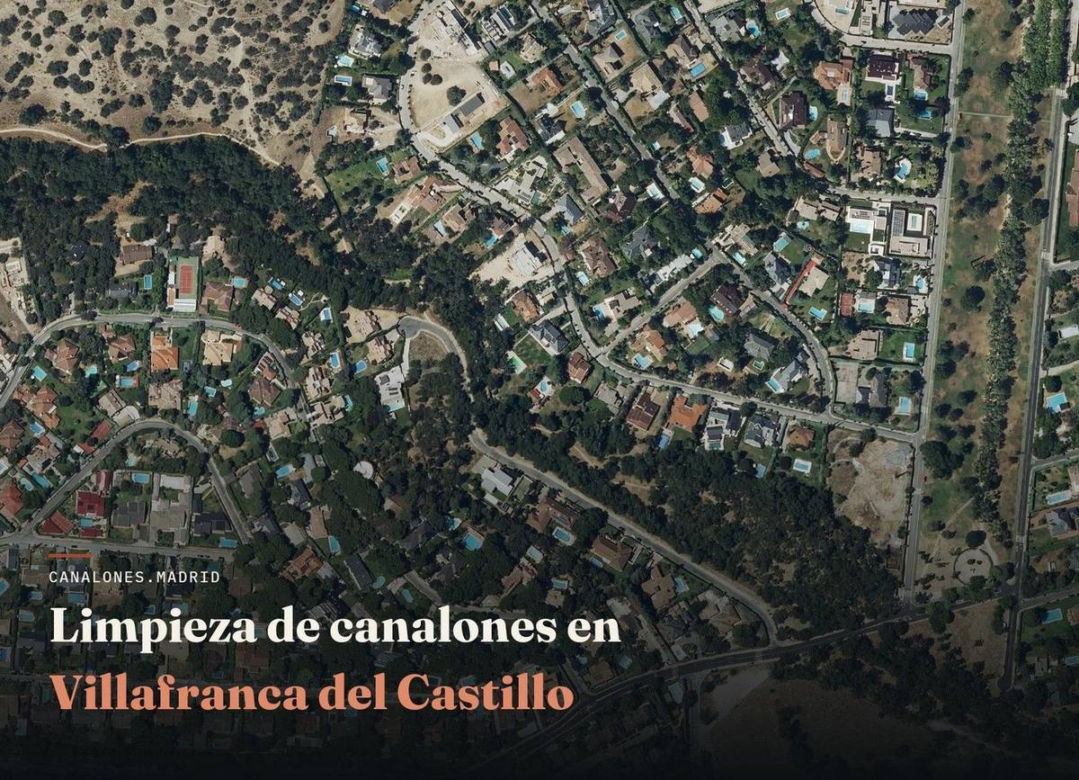 Servicio de limpieza de canalones en Villafranca del Castillo, Comunidad de Madrid — canalones.madrid, en el oeste de la Comunidad de Madrid.